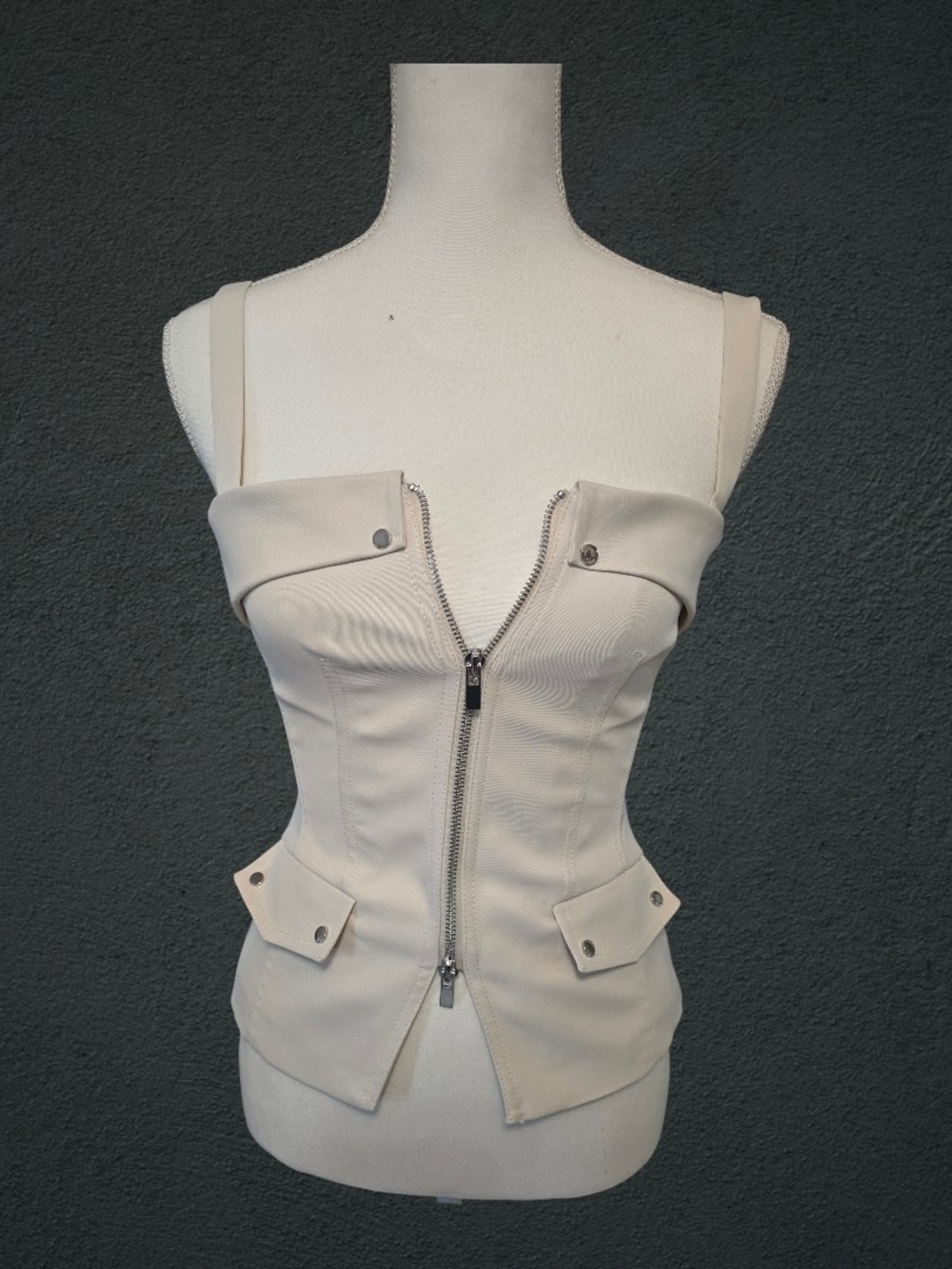 Toccin Almon Brienna Zip Front Moto Top